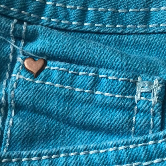 Justice Jeans  turquoise girls  size 10R  great shape 4 pockets heart 💜 - Picture 9 of 10